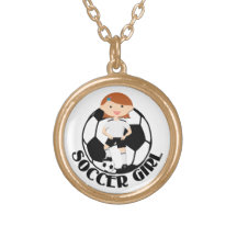 Soccer Girl 3 and Ball Black and White v2 Pendant