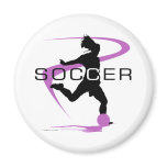 Soccer - Girls - Pink magnets
