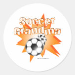 Soccer Grandma Round Stickers