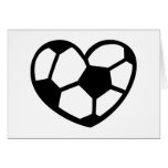 Soccer heart greeting cards