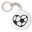 Soccer heart keychains