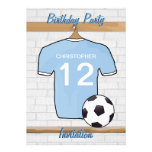 Soccer Jersey Sky Blue and White Birthday Party Personalized Invitations