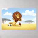 Soccer Lion Poster posters