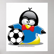 Soccer Penguin Print