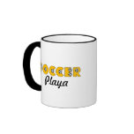 Soccer Playa in Gold Coffee Mugs
