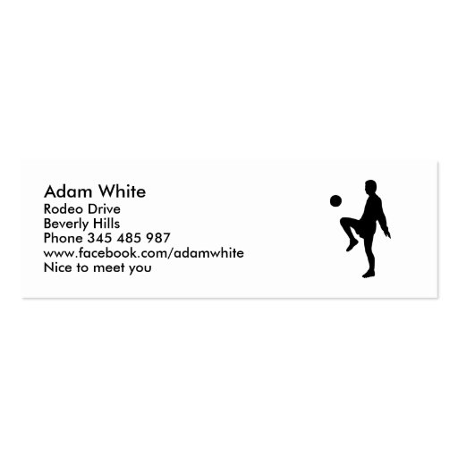 Soccer player business card