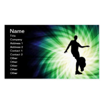 Soccer Player Silhouette Business Cards