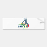 soccer player woman kicking ball side view 2011 bumper sticker