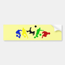 Soccer players   football sports fan bumper stickers