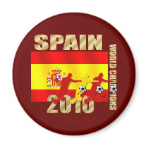 Soccer players Spain 2010 Bend it Futbol Art Fridge Magnet