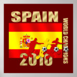 Soccer players Spain 2010 Bend it Futbol Art posters