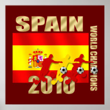 Soccer players Spain 2010 Bend it Futbol Art Posters