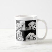 "Soccer Puppies" English Bulldog Collage Coffee Mugs