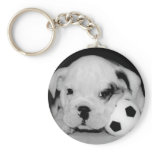 "Soccer Puppy" English Bulldog keychains