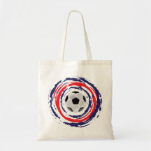 Soccer Red Blue And White Tote Bag