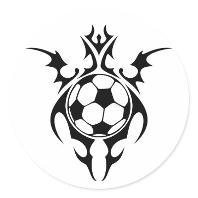 soccer. tribal. round stickers by asyrum