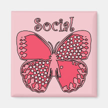 Social Butterfly Fridge Magnets