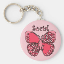 Social Butterfly Key Chains