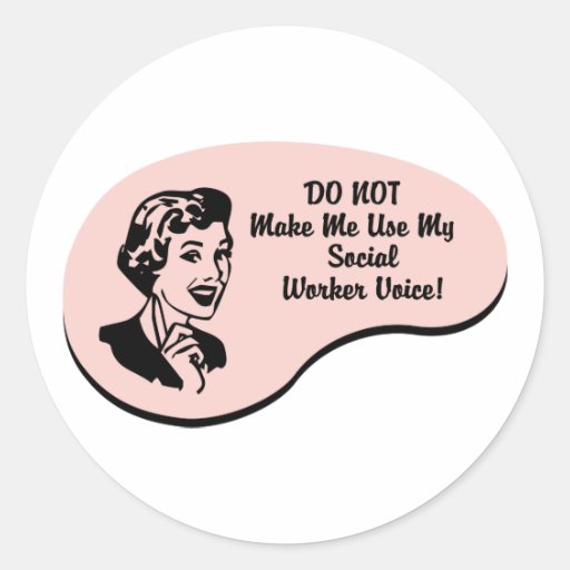 Social Worker Voice Round Sticker