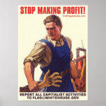 Socialism - Stop Making Profit: Protest Poster posters