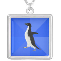 Socially Awkward Penguin ("Customise" to add text) Custom Necklace
