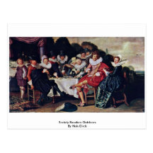 Society Revelers Outdoors By Hals Dirck Post Cards