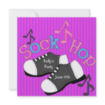 Sock Hop 50's Party Invitations