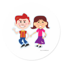 Sock Hop Too Round Stickers