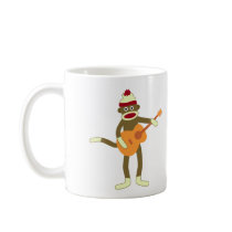 Sock Monkey Acoustic Guitar Coffee Mugs