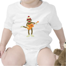 Sock Monkey Acoustic Guitar T Shirts