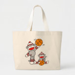 Sock Monkey Basketball Tote Bags