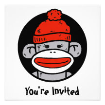 Sock Monkey Card / Invitation