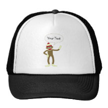 Sock Monkey Customisable Comic Speech Bubble Trucker Hat