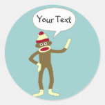 Sock Monkey Customisable Comic Speech Bubble Stickers