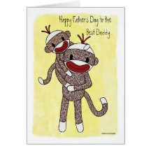Sock Monkey Daddy 01 Greeting Card