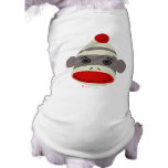 Sock Monkey Face Doggie Ringer T pet clothing