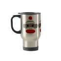 Sock Monkey Face Travel Mug