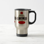 Sock Monkey Face Travel Mug