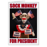Sock Monkey for President Note Card