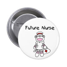 SOCK MONKEY FUTURE NURSE BUTTONS