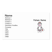 Sock  Monkey Future Nurse T-shirts and Gifts Business Card Template