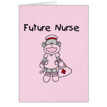 Sock  Monkey Future Nurse T-shirts and Gifts Greeting Card