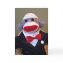 Sock Monkey Groom Love Notecard