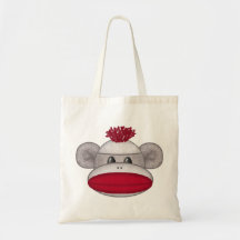 Sock Monkey Head Bags