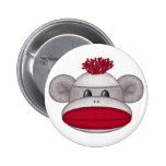 Sock Monkey Head Pin