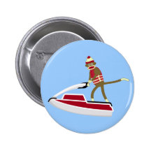 Sock Monkey Jetski Buttons