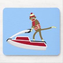 Sock Monkey Jetski Mouse Mats