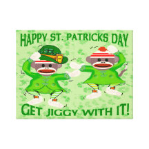 Sock Monkey Jig Canvas Prints