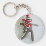 Sock Monkey Love #1 Keychain
