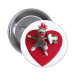 Sock Monkey Love #3 Button